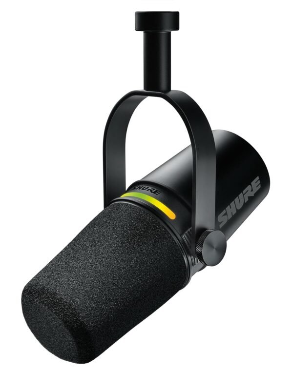 Shure MV7+ Podcast Microphone. Enhanced Audio, LED Touch Panel, USB-C & XLR Outputs